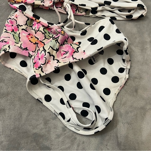 New! For love and lemons Neapolitan polka dot floral monokini 10448 - Picture 8 of 11